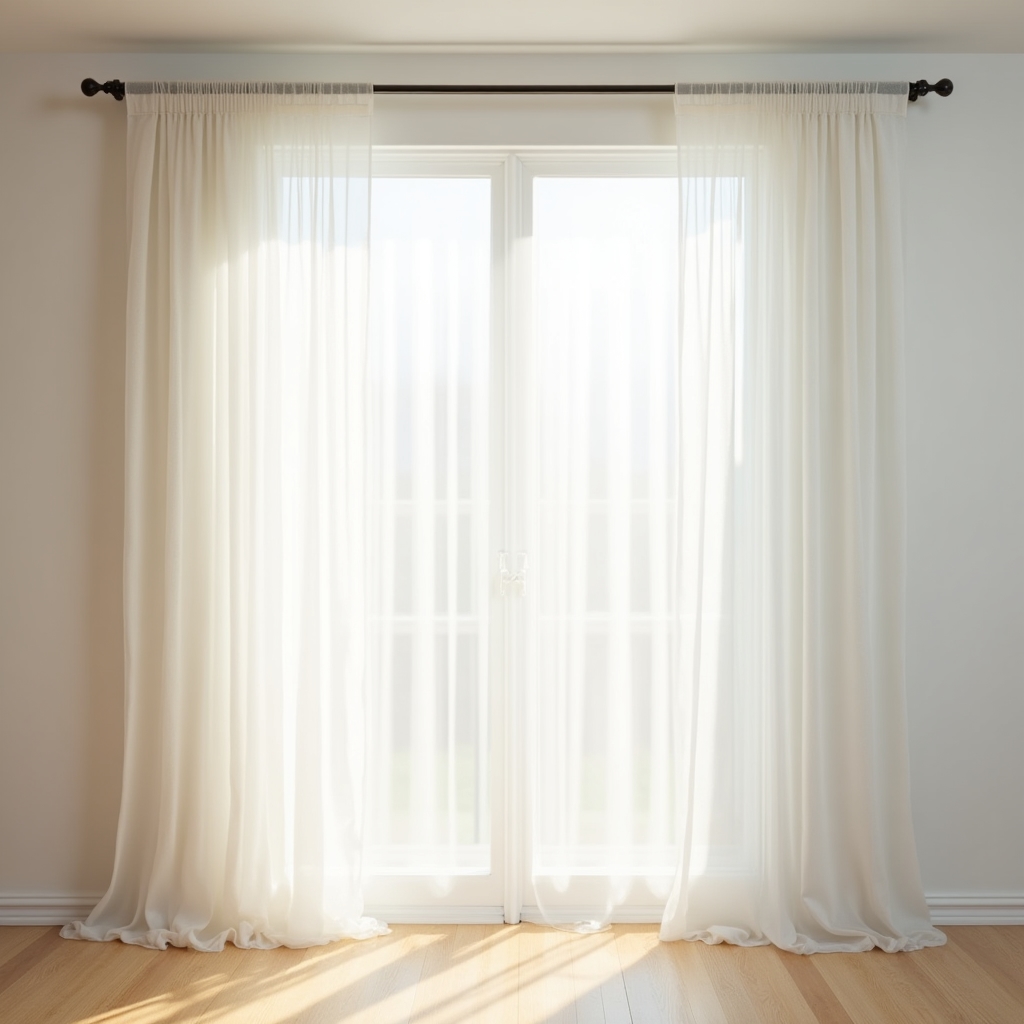 Firany tiulowe i transparentne tkaniny okienne